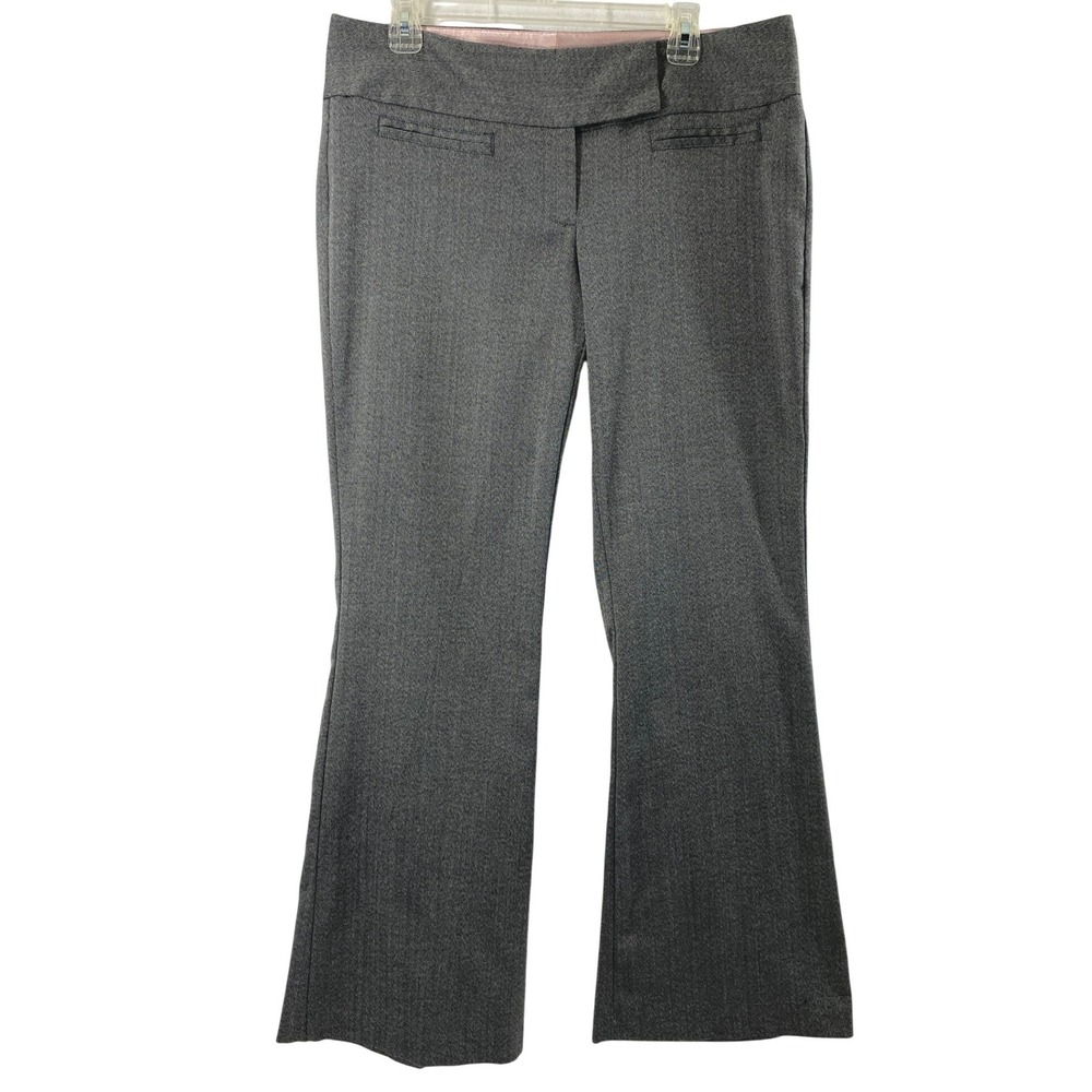 Maurices Dress Pants Womens Size 11 12 Gray Herringbone Bootcut Trousers‎ Office